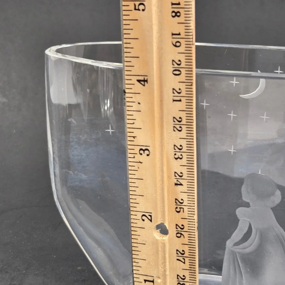 Orrefors Sweden Girl Wishing to Moon Glass Bowl Edvin Ohrstrom Signed 2769